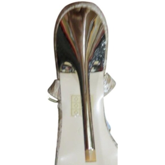 PUBLIC DESIRE Python Snake PU Lock Chain Detail Ankle Strap Stiletto Heels Sz 7 - Picture 8 of 8